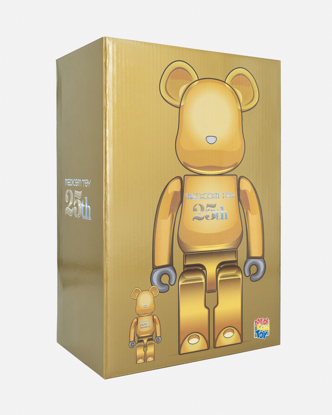 Bearbrick Medicom Toy 25th Anniversary 100% & 400% Set Gold Chrome
