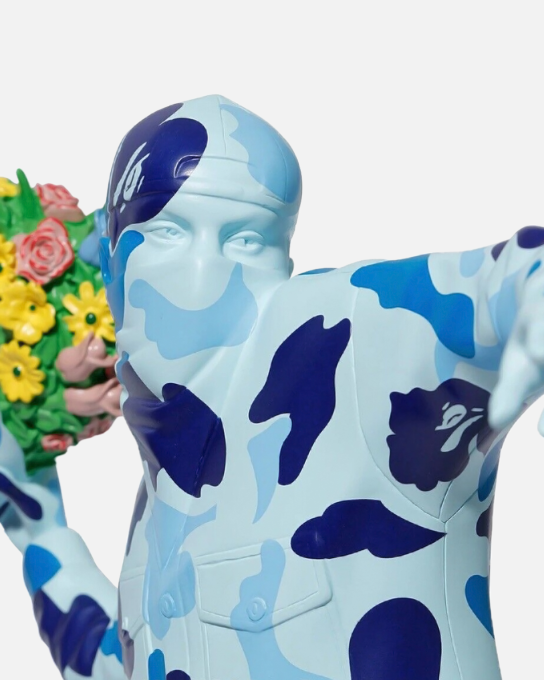 Banksy Brandalism x BAPE Flower Bomber Figure Blue