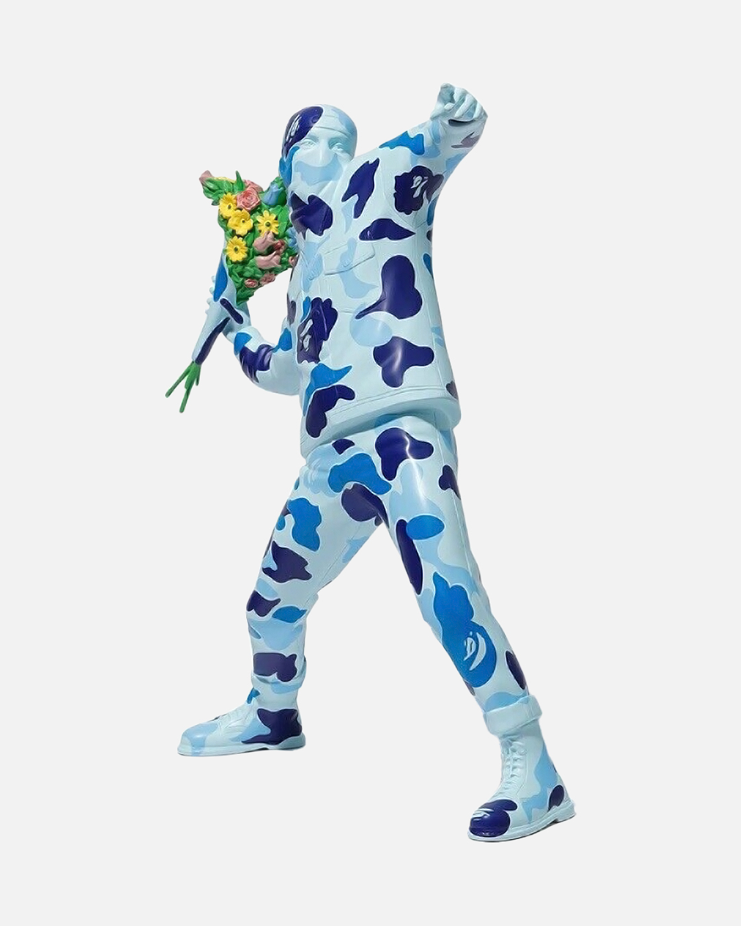 Banksy Brandalism x BAPE Flower Bomber Figure Blue