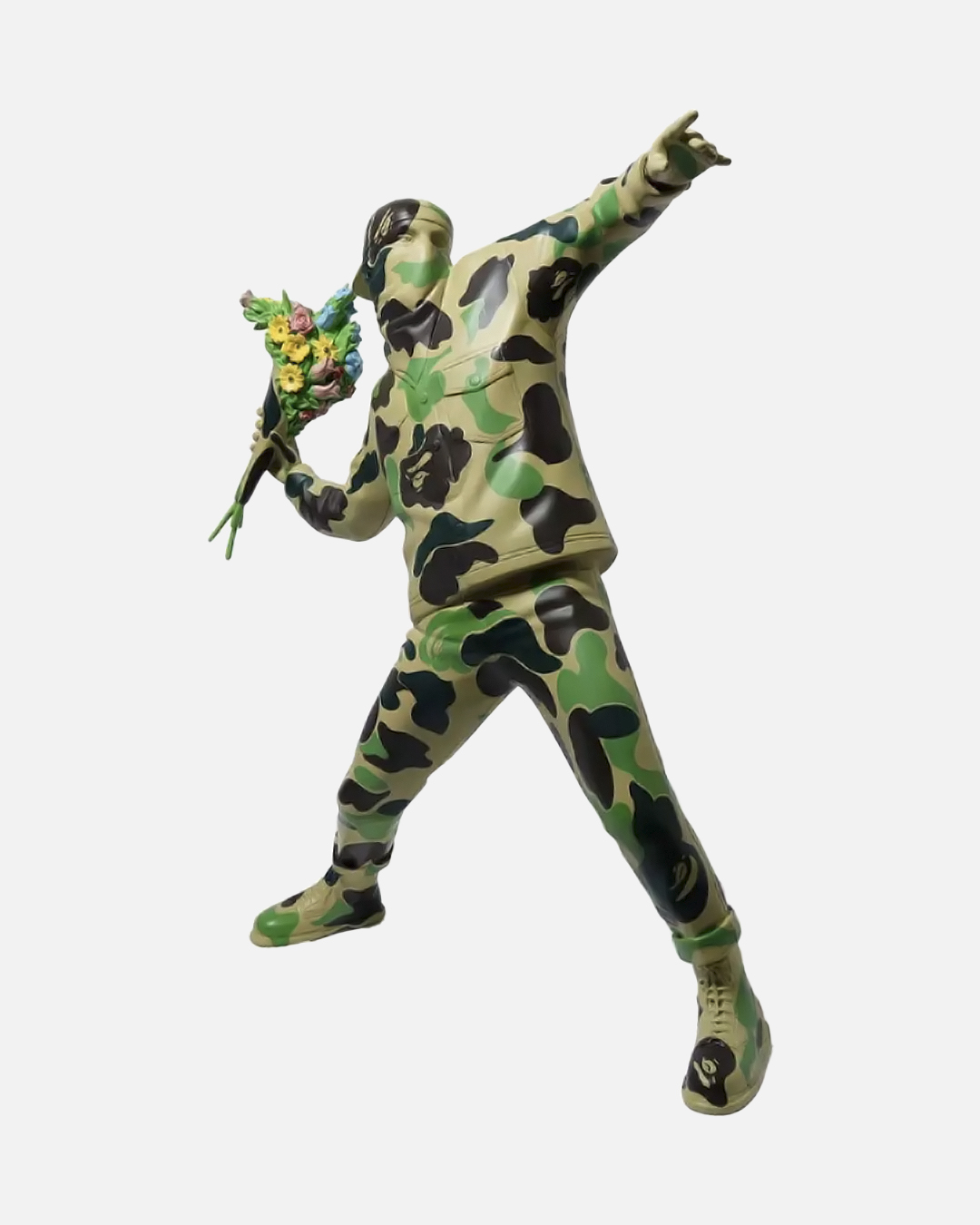 BAPE x Banksy Brandalism Flower Bomber Sculpture Green