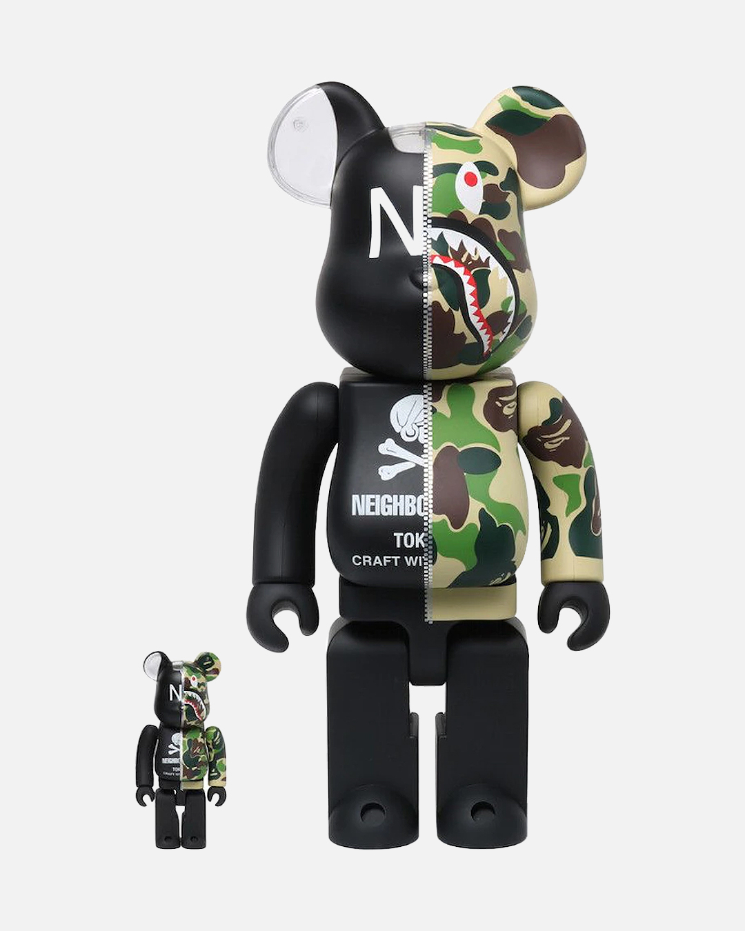 Bearbrick x Neighborhood x Medicom 100% & 400% Set Black