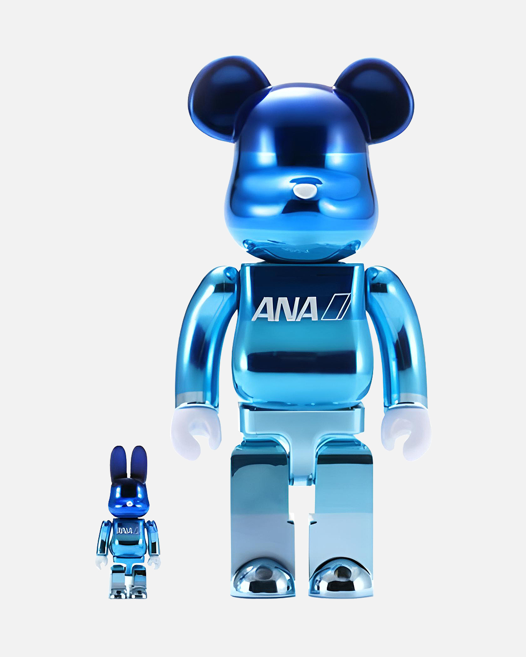 Bearbrick ANA Chrome Gradation 100% & 400% Set Blue