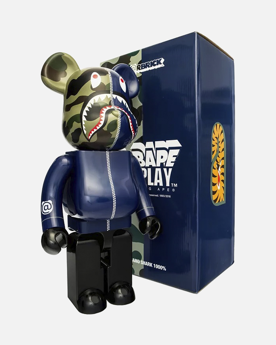Bearbrick x Bape Camo Shark 1000% Blue