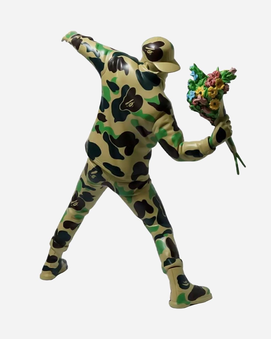 BAPE x Banksy Brandalism Flower Bomber Sculpture Green