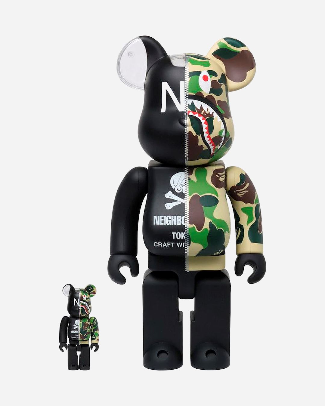 Bearbrick x Neighborhood x Medicom 100% & 400% Set Black