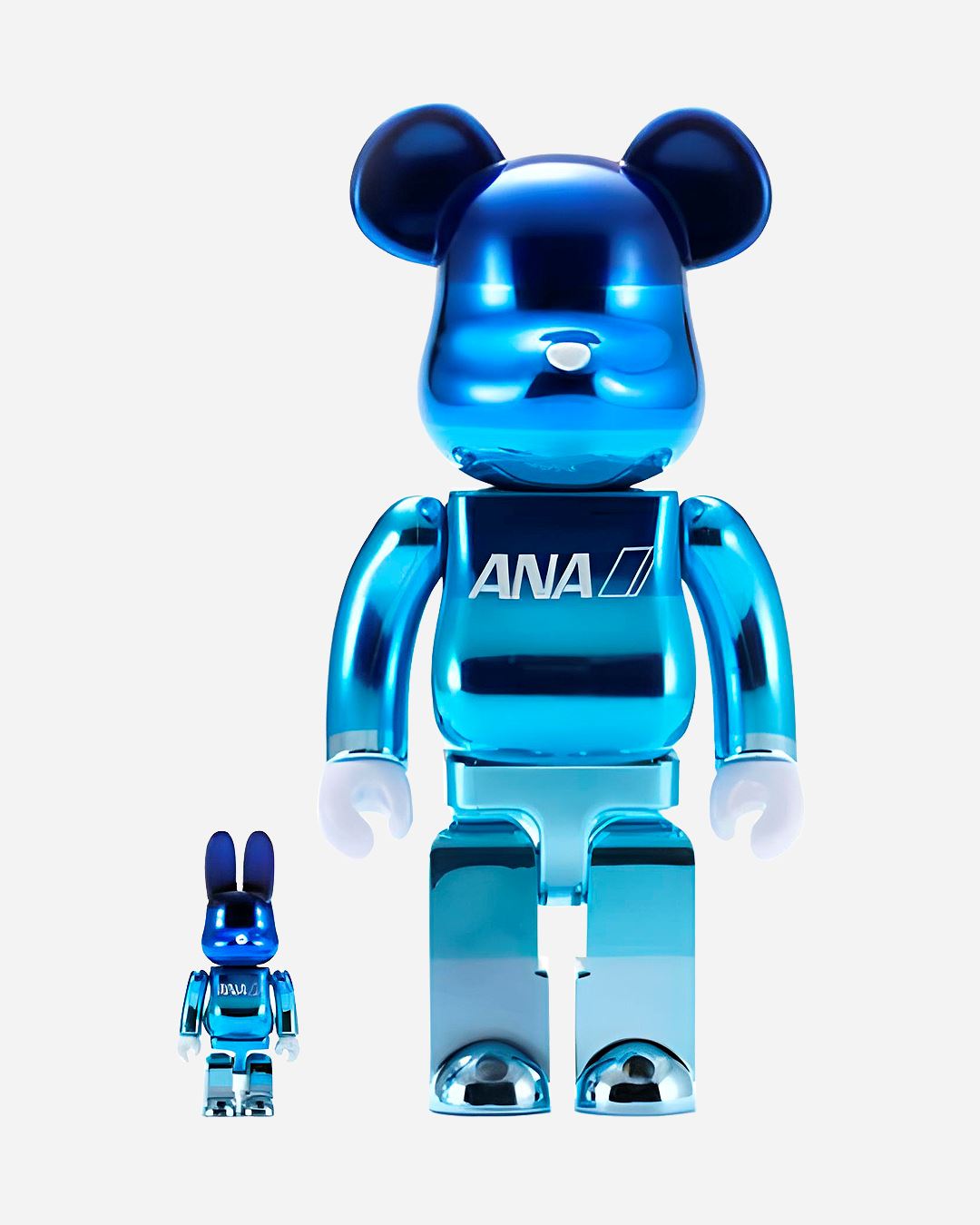 Bearbrick ANA Chrome Gradation 100% & 400% Set Blue